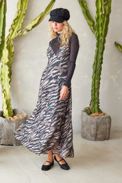 Animal Print Open Back Maxi Dress