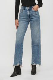 Frayed Wide-Leg Jeans