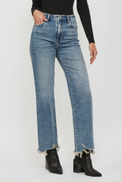 Frayed Wide-Leg Jeans