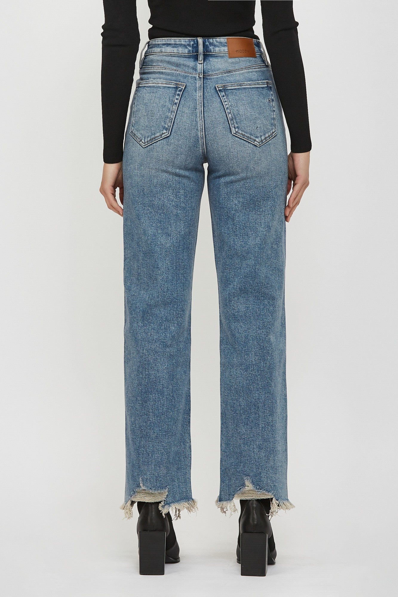 Frayed Wide-Leg Jeans