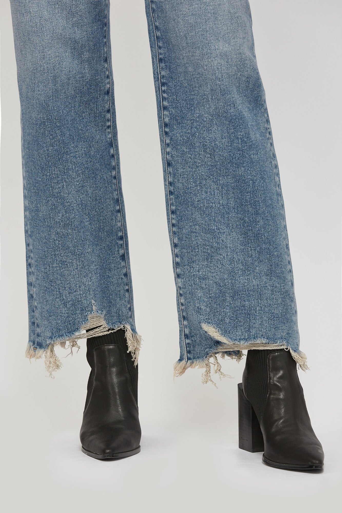 Frayed Wide-Leg Jeans