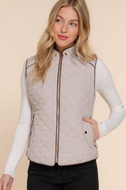 Suede Quilted Padding Vest